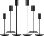 zeochyni Matte Black Candle Holder Set of 6, Elegant Candlestick Holders for Wedding Centerpieces Dining Tables Parties Home Decor Events, Taper Candle Holders Fit 3/4 Inch Candles