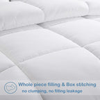 EASELAND Oversized King Down Alternative Comforter - Quilted Duvet Insert for All Seasons, Soft Lightweight with Corner Tabs, Summer Winter Warm Bedding, White 98x116 Inches