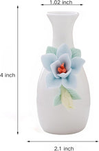 Handmade Ceramic Small vase Creative mini vase Home Decoration Ornament with 3D Floral Design (3D Flowers-lily1PCS)