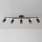 Globe Electric 64000052 5-Light Track Lighting, Center Swivel Bar, Matte Black, Ceiling Light, Track Light Heads, Pivot Shades, Track Ceiling Light, Track Lighting Kit, 5 Bulb Kitchen Light