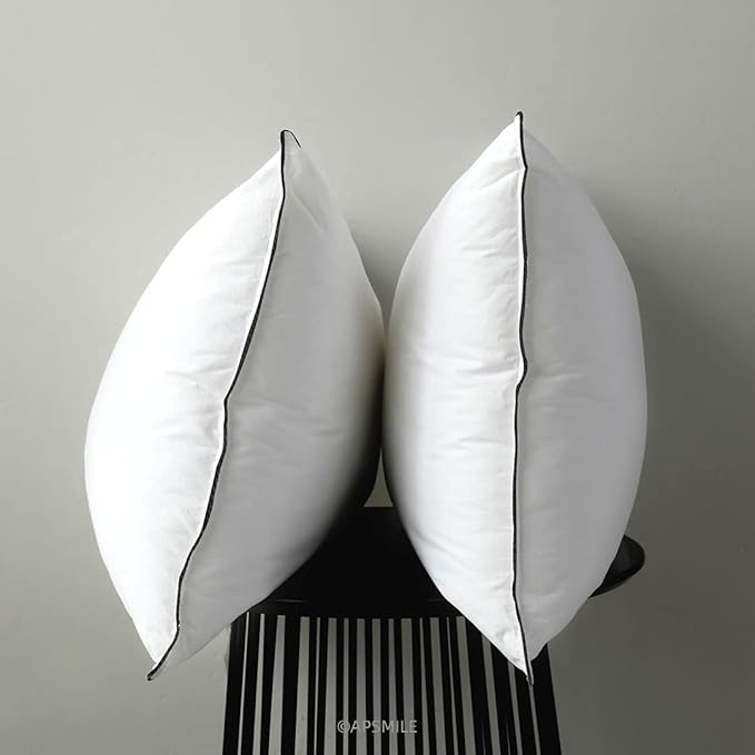 APSMILE Organic Feather Down Pillows Set of 2, King Size Bed Pillows for Sleeping with 100% Cotton Cover, 3-Chamber Hybrid Feather Down Core Pillow Surrounded by Polyester, 20x36 Inches