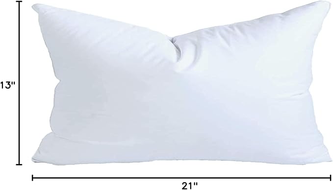 MoonRest® 13x21 Inch Synthetic Down Alternative Rectangle Pillow Insert Form Stuffer for Sofa Shams, Decorative Throw Pillow, Cushion and Bed Pillow Stuffing - Hypoallergenic 13“X 21”