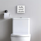 Hello Sweet Cheeks Bathroom Decor, Funny Bathroom Signs Decoration, Black and White Bathroom Decoration, Bathrooms Decor for Shelves, Wooden Box Decoration Sign for Home Farmhouse Living Room Table