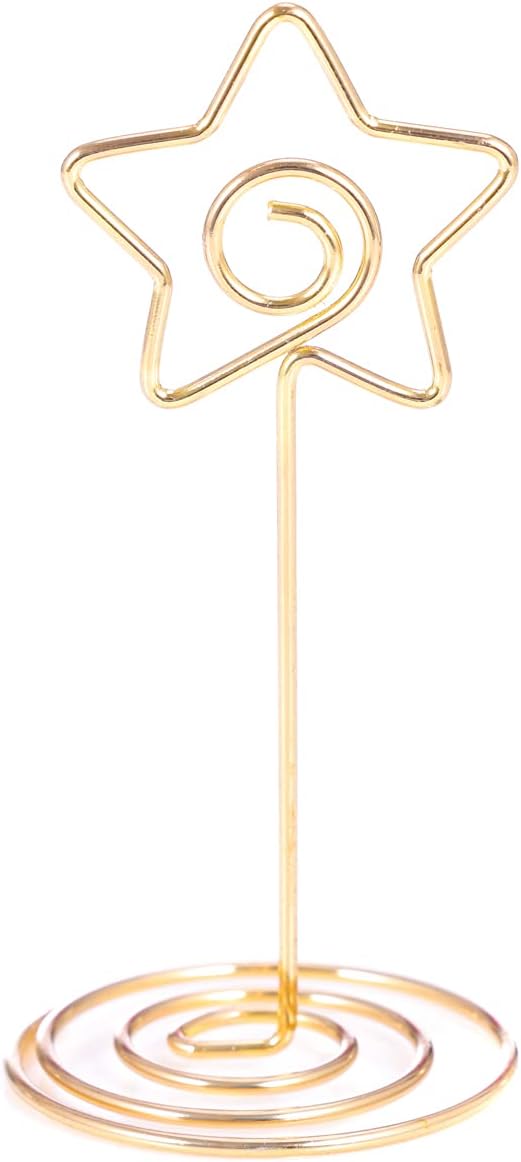 20PCS 3.35 Inch Table Number Stands - Place Card Holders for Wedding Centerpieces, Birthday Party, Photo Picture Frame Display (Star Shaped-Gold)