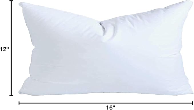 MoonRest® 12x16 Inch Synthetic Down Alternative Rectangle Pillow Insert Form Stuffer for Sofa Shams, Decorative Throw Pillow, Cushion and Bed Pillow Stuffing - Hypoallergenic 12“X 16”