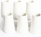 YANLING 6 Pack White Ceramic Vases for Home Decor, 6 Inch Modern Centerpieces for Pampas Grass, Table, Boho Flowers Decor