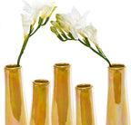 Chive - Set of 6 Galaxy, Small Cylinder Ceramic Bud Flower Vase, Unique Single Flower Decorative Floral Vase for Home Decor, Bulk (Yellow)
