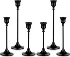 Romadedi Candlestick Holder Matte Black Candle Holder Set of 3 Decorative Candle Holder for Taper Candle for Fireplace Mantel Dinning Table Home Decorations Black 2 Set