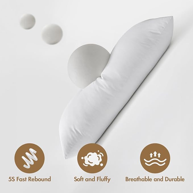 MIULEE 14x36 Down Alternative Pillow Insert Decorative Throw Pillow 14 x 36 Inch Body Bed Sleeping Ultra Soft Fluffy Form for Sofa Couch Bed