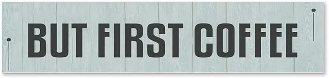 Generic Funny Wood Sign But First Coffee Rustic Wooden Hanging Sign Home Farmhouse Kitchen Wall Decoration 16 x 4 Inch