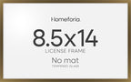 Homeforia 8.5 x 14 Marriage License Frame Bronze, High End Metal 8.5x14 Marriage Certificate Frames, 14x8.5 Picture Frame for Wall & Tabletop, 8.5 by 14 Photo Frame, Tempered Glass, Wall Kit, Set of 1