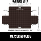 GORILLA GRIP Patented Waterproof Slip-Resistant Oversized 78” Sofa Protector Cover, for Leather or Fabric Couch Cushion, Large Microsuede Furniture Covers Dogs Pets Machine Washable Slipcover, Brown
