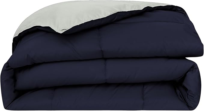 Modern Threads Down Alternative Reversible Comforter Navy/Silver King