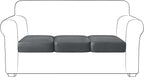 Yates Home PU Leather Couch Sofa Cushion Slipcover Water-Proof Elastic Chair RV Seat Covers Loveseat Sofa Furniture Protector Slip Cover for Settee Seater Replacement Living Room（3 Pieces, Gray）