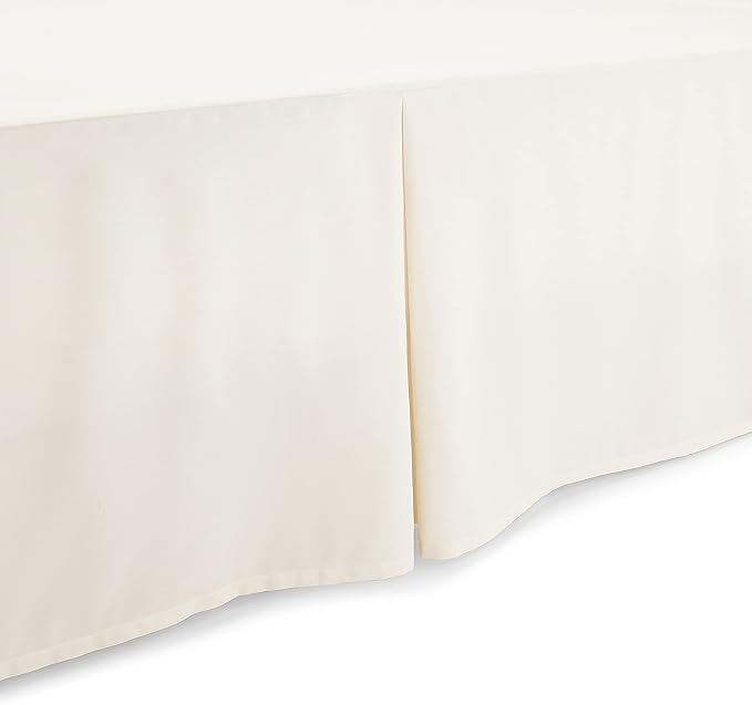 Amazon Basics Lightweight Pleated Bed Skirt, Full, Off White, Solid