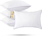 JOLLYVOGUE Pillows King Size Set of 4, Bed Pillows Set of 4, Cooling and Supportive Pillows with Super Soft Down Alternative Fill, Luxury Fluffy Hotel Quality for Side, Back, and Stomach Sleepers