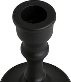 3-Piece Metal Candle Holders Set - Heavy Duty Alloy Taper Candlesticks for Table Centerpiece, Christmas, Dinner Party, Vintage Home Decor - 5-7.5 -10.3Inch Tall, Antique Gold Finish (Black)