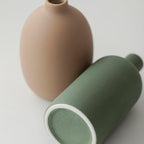 Modern Ceramic Vase Set, Neutral Colors, Decorative Vases for Home Decor, 4 Piece Collection (Green Mix Set 4)