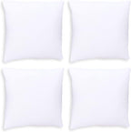 GOLD TEXTILES White Throw Pillows Insert (Pack of 4) - 18 x 18 Inches Polyester Sham Stuffer Throw Pillow - Lightweight Square Indoor Decorative Pillows - Bed and Cushion Couch Pillows