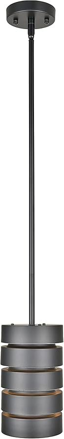 Linea di Liara Macchione Matte Black Pendant Light Fixtures Modern Pendant Lighting for Kitchen Island, Dining Room and Over Sink Lighting Hanging Fixture Industrial Mini Pendant Light, UL Listed