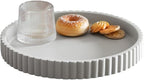 Decorative Tray for Coffee Table, Living Room, Side Table, 11" Gray Round Concrete Home Decor Serving Trays for Accent Table, Console Table