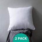 APSMILE Organic 20x20 Feather Down Throw Pillow Inserts Set of 2, 100% Cotton Fabric, Soft Fluffy Square Decorative Pillow Form Core for Sofa, Bed, Couch, Cushion Sham Stuffer