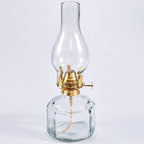 Large Glass Kerosene Oil Lamps, Lantern Vintage Oil Lamps for Indoor Use Decor Chamber, Hurricane Lamp, Home Lighting Clear Kerosene Lamp Lantern, Classic Vintage Glass. (A-02)