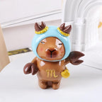 Capybara Zodiac Figurine, Scorpio Animal Theme Desk Decor, Resin Collectible(Scorpio)