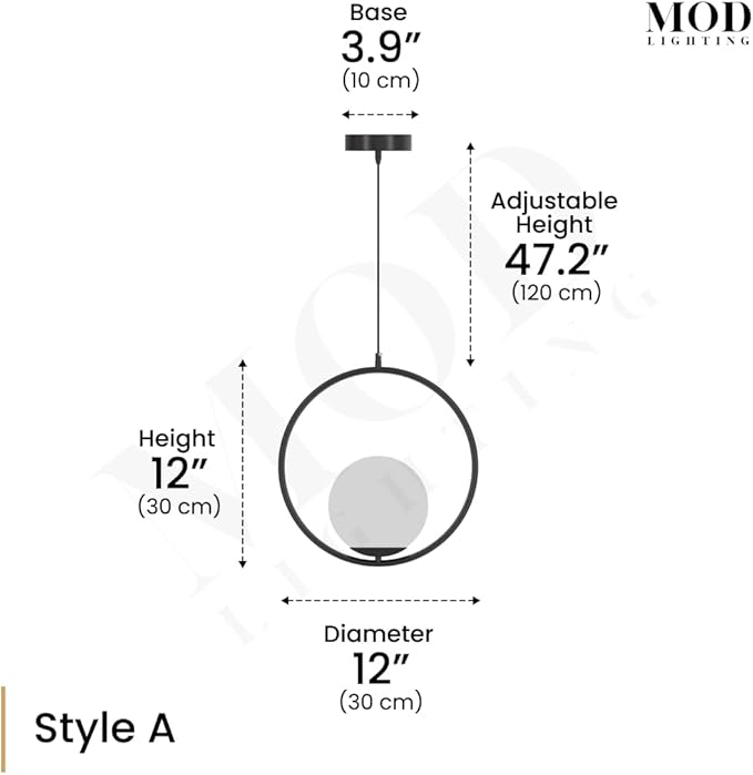 𝗠𝗢𝗗 𝗟𝗜𝗚𝗛𝗧𝗜𝗡𝗚 Jewels & Pearls Nordic Modern Pendant Light - Globe Dimmable Ceiling Light Perfect for Kitchen, Bedroom, Dining & Living Room - LED Light - 1 Pack (Black, Circle, Cool White)