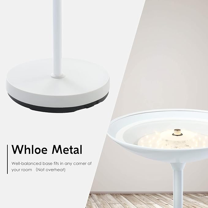 Floor Lamp, 70.5 InchTorchiere Standing Lamp, 20W 2000LM LED Halogen Floor Lamp,Stepless Dimmable, Touch Control, 50000hrs Lifespan, Pale Floor Lamps for Living Room, Standing Lamps for Bedroom, White