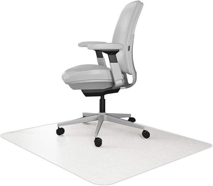 Resilia Office Desk Chair Mat - for Low Pile Carpet (with Grippers) Clear, 48 Inches x 48 Inches, Made in The USA