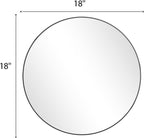 BEAUTYPEAK 18 Inch Round Mirror, Metal Frame Circle Mirror, Wall Mounted for Entryway, Bathroom, Vanity, Living Room, Black