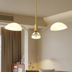 Modern 3-Light Luxury Elbow Chandelier Metal Acrylic Living Room Bedroom Dining Room Creative Adjustable Height Ceiling Light, Universal Wheel Suitable for Inclined Ceiling Installation