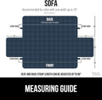 GORILLA GRIP Patented Waterproof Slip-Resistant 70” Sofa Protector Cover, for Leather or Fabric Couch Cushion, Large Microsuede Furniture Covers Dogs Pets Machine Washable Slipcover, Navy