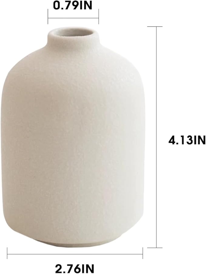 Modern White Small Ceramic Vase Set of 12 for Living Room Bedroom 4.13'' Minimalist Fresh Flower Vases for Home Decor Office Fireplace Centerpieces Nordic Style Gift for Fake Plant 12 Pack