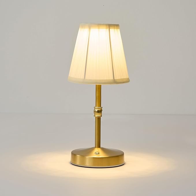 3000mah Battery Powered Lamp for Home,Small Cordless Lamps Rechargeable,3 Color Temperature 5W LED Touch Lamp Battery Operated Table Lights,Wireless Lamps for Tables,Kitchen,Living Room (Gold,H11”)