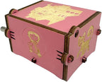 Youtang Music Box Engraved Wooden Gifts Mini Musical Box Play Dreaming for Birthday/Anniversary/Valentine's Day/Christmas (Hand Crank, Pink)