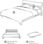 Travan 3-Piece King Quilt Sets Patchwork Bedspreads with Shams Microfiber Lightweight Reversible Oversized Bedding Coverlet Set, King Size