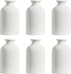 Modern White Small Ceramic Vase Set of 6 for Living Room Bedroom 4.72'' Minimalist Fresh Flower Vases for Home Decor Office Centerpieces Fireplace Nordic Style Gift for Fake Plant 6 Pack