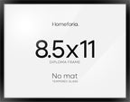Homeforia Black Diploma Frame 8.5 x 11, High End Metal 8.5x11 Certificate Frames, 11x8.5 inch Document Frame for Wall or Tabletop, 8.5 by 11 Award Letter Size Frame, Tempered Glass, Wall Kit, Set of 1