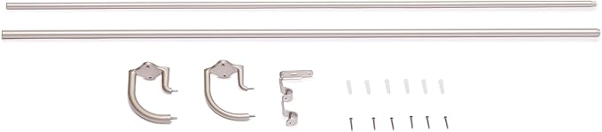 Amazon Basics Room Darkening Double Curtain Rod, 48" to 88", Nickel