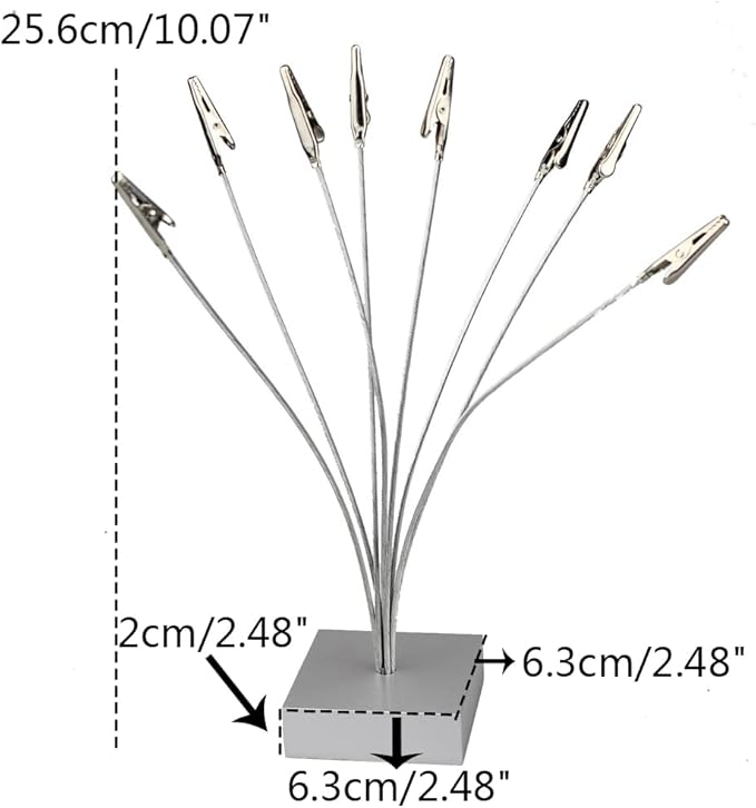 1 Piece Desktop Photo Holder, with 8 Metal ClipsPicture HolderCard Holder Holder for Sticky NotesPost-it NotesPhotosChristmasWeddingCard Displays