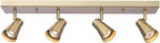 Globe Electric 64000046 4-Light Track Lighting, Matte Brass, Ceiling Light, Track Light Heads, Pivoting Track Heads, Track Ceiling Light, Track Lighting Kit, 4 Bulb Kitchen Light, GU10 Socket