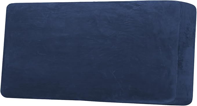 H.VERSAILTEX Velvet Stretch Individual Couch Cushion Cover Plush Cushion Slipcover for Loveseat Sofa Cushion Furniture Protector Seat Cushion Sofa Cover (1 Piece Sofa Cushion Cover, Navy)
