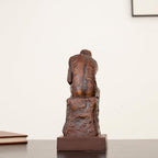 【9.5" Pure Bronze Statue】 The Thinker Bronze Statue Rodin Sculpture Ornament for Home Office Decor Famous Art Craft Collection