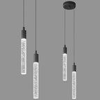 Modern Light Fixture Kitchen Island Pendant Light Dimmable LED Black Pendant Lights Mini Crystal Pendant Lighting for Bedroom Dining Room Living Room（2-Light ）