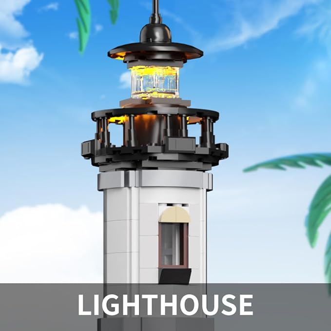 House Building Block Adults Sets, The Island Modular Architecture Construction Building Model Set Present for, (1480 Pcs)