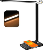 AFROG 8-in-1 4th Gen Multifunctional LED Desk Lamp with 10W Fast Wireless Charger,USB Charging Port,1200Lux Super Bright,5 Lighting Mode,7 Brightness，40 Min Timer,Night Light Function,5000K