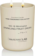 M&SENSE Natural Soy Candle| Sparkling Fruit Drops | 16.6 oz, 95H Burn | Minimalist Scented Candle for Relaxation, Gifting, Home Décor | for Bedroom, Office, Party Large