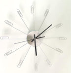 Mollytek Wall Clock Photo Collage Photo Wall Clock with Pictures Around It Wall Mounted Photo Display Clock with 16 Photo Clips for Hanging Prints, Instax, Polaroid, Holiday Cards,Artwork